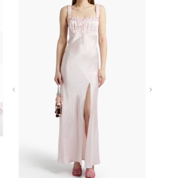 Nina Gathered Silk Satin-crepe Maxi Dress from NICHOLAS - Picture 1 of 13